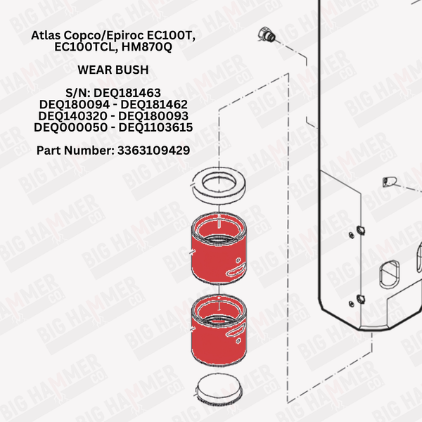 Atlas Copco/Epiroc EC100T, EC100TCL, HM870Q Lower Bushing