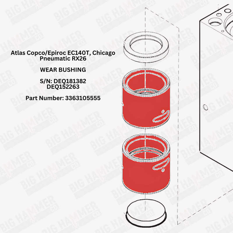 Atlas Copco/Epiroc EC140T, Chicago Pneumatic RX26 Lower/Upper Bushing