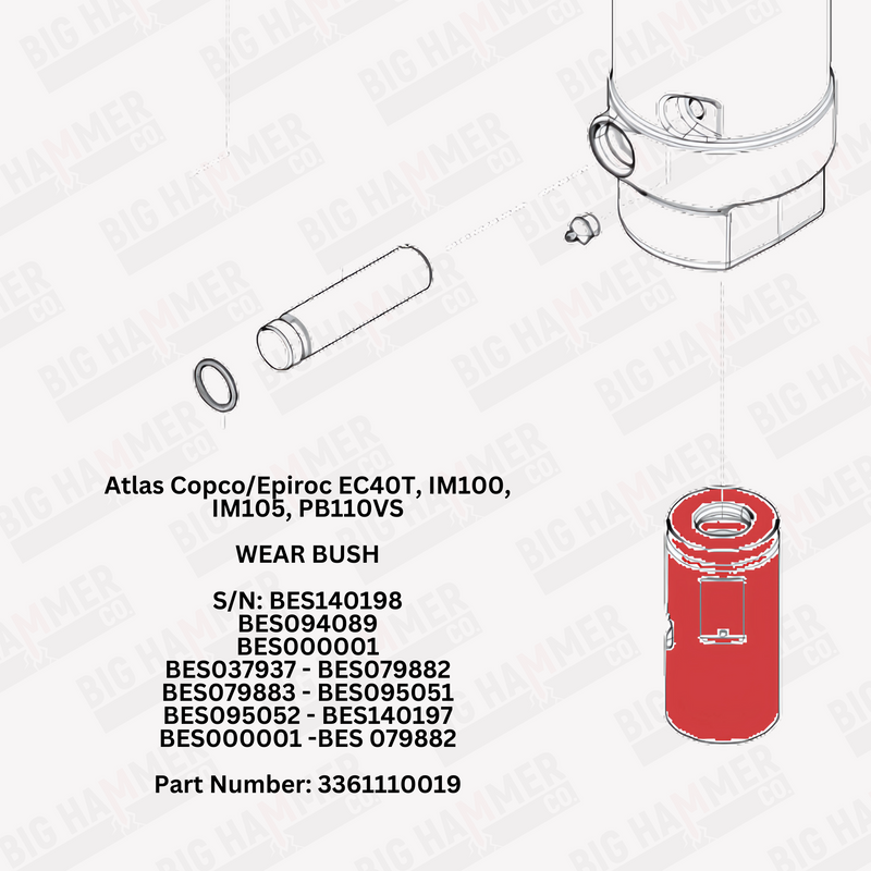Atlas Copco/Epiroc EC40T, IM100, IM105, PB110VS Lower Bushing