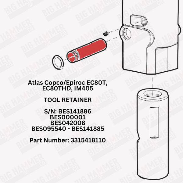 Atlas Copco/Epiroc EC80T, EC80THD, IM405 Tool Retainer