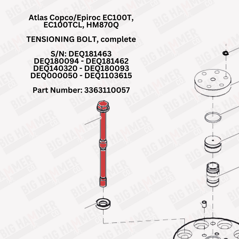 Atlas Copco/Epiroc EC100T, EC100TCL, HM870Q Side Bolt Complete