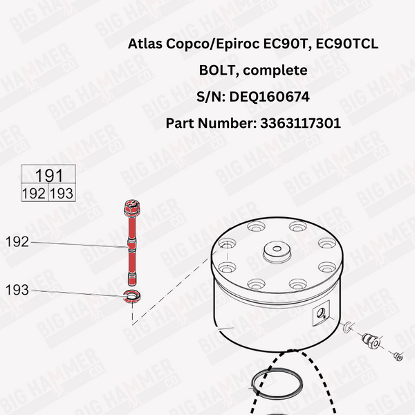 Atlas Copco/Epiroc EC90T, EC90TCL Side Bolt Complete