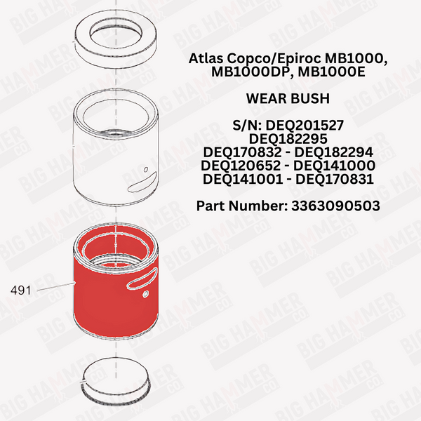 Atlas Copco/Epiroc MB1000, MB1000DP, MB1000E Lower Bushing