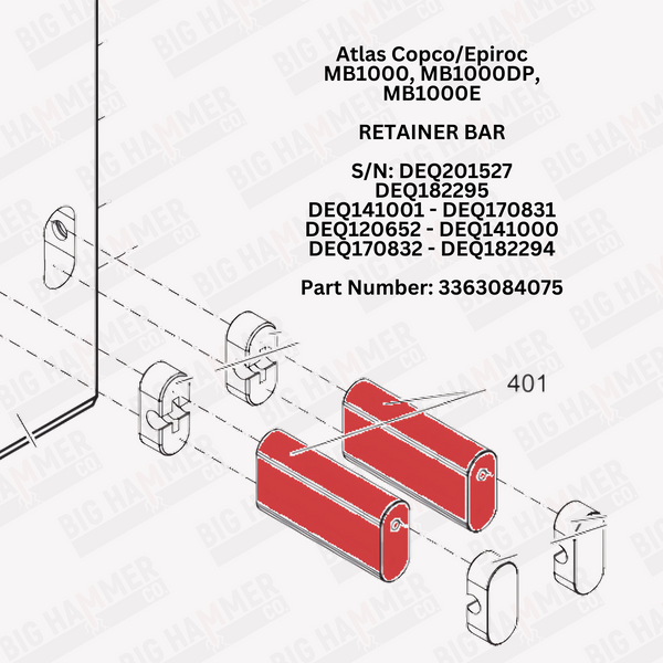 Atlas Copco/Epiroc MB1000, MB1000DP, MB1000E Tool Retainer