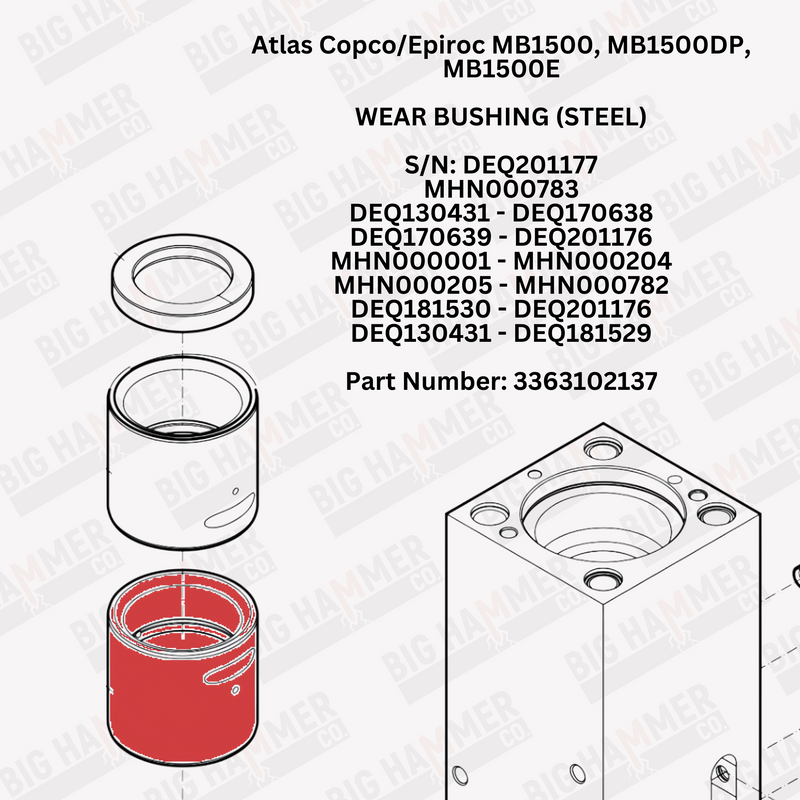 Atlas Copco/Epiroc MB1500, MB1500DP, MB1500E Lower Bushing