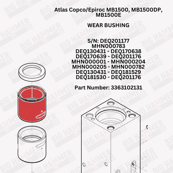 Atlas Copco/Epiroc MB1500, MB1500DP, MB1500E Upper Bushing