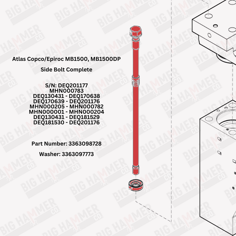 Atlas Copco/Epiroc MB1500, MB1500DP Side Bolt Complete