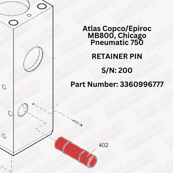 Atlas Copco/Epiroc MB800, Chicago Pneumatic 750 Tool Retainer