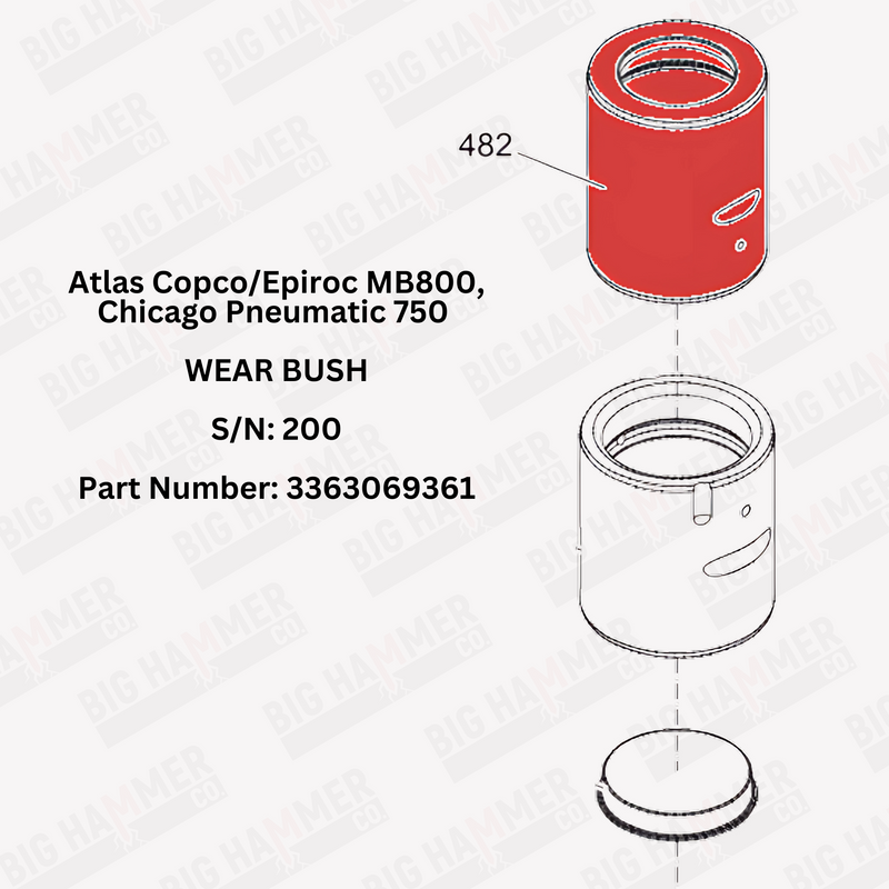 Atlas Copco/Epiroc MB800, Chicago Pneumatic 750 Upper Bushing