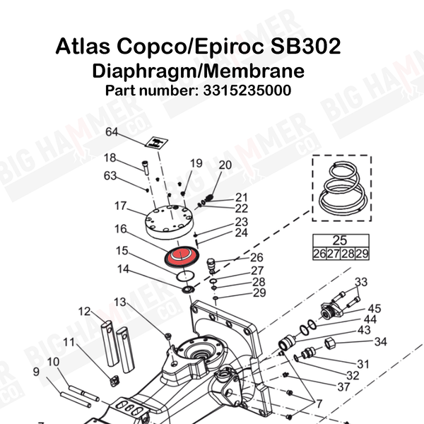 Atlas Copco/Epiroc SB302 Diaphragm