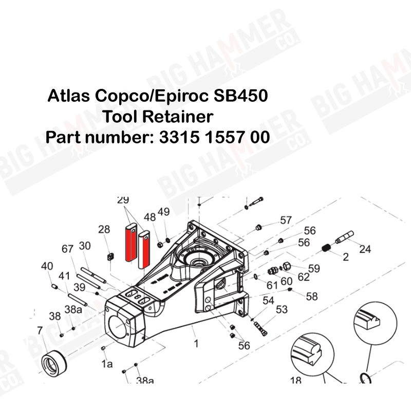 Atlas Copco/Epiroc SB450 Tool Retainer