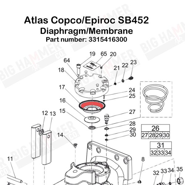 Atlas Copco/Epiroc SB452 Diaphragm