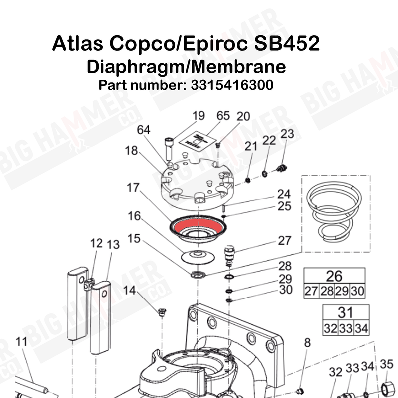 Atlas Copco/Epiroc SB452 Diaphragm