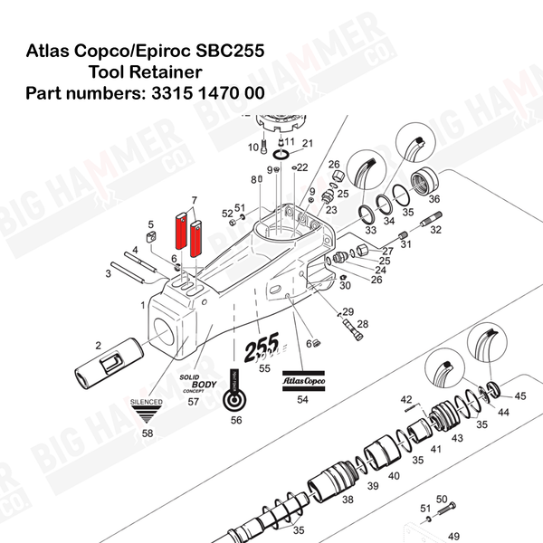 Epiroc SBC255 Tool Retainer