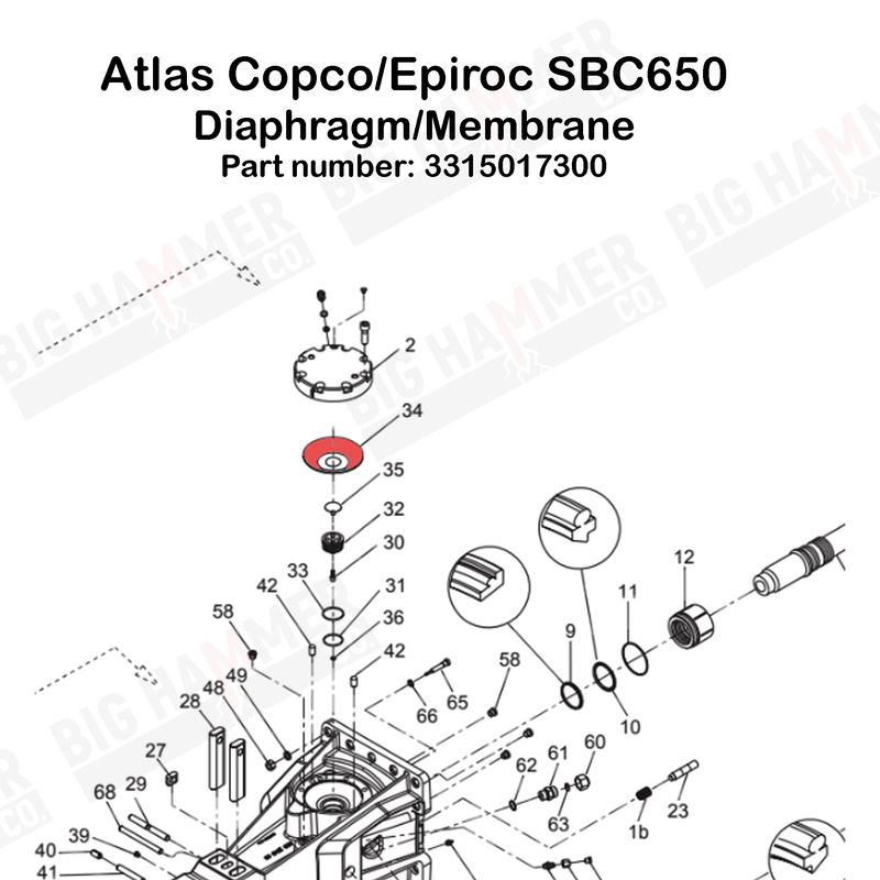 Atlas Copco/Epiroc SBC650 Diaphragm