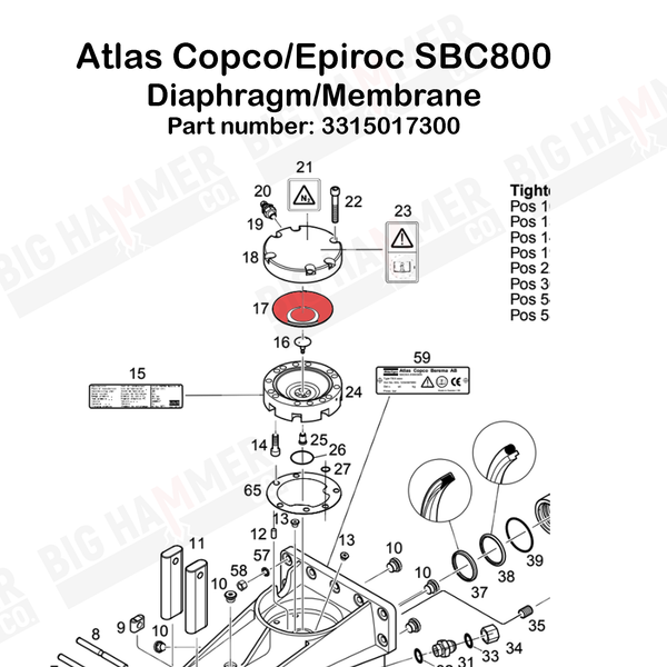 Atlas Copco/Epiroc SBC800 Diaphragm