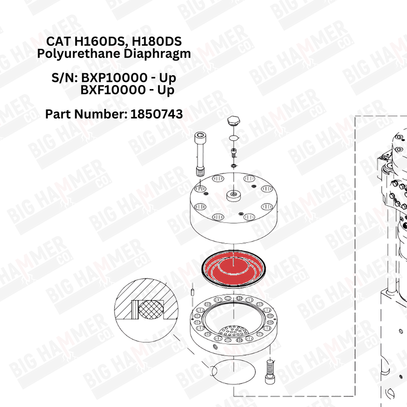 CAT H160DS, H180DS Polyurethane Diaphragm