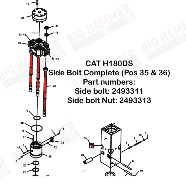 CAT H180DS Side Bolt Complete