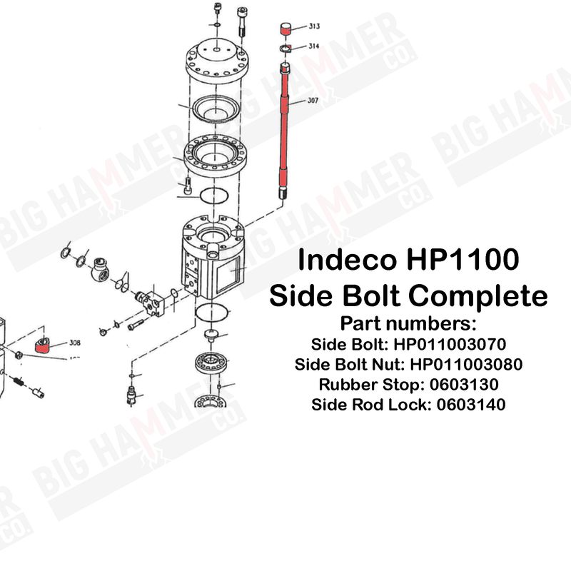 Indeco HP1100 Side Bolt Complete