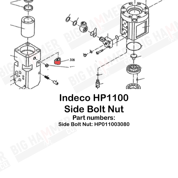 Indeco HP1100 Side Bolt Nut