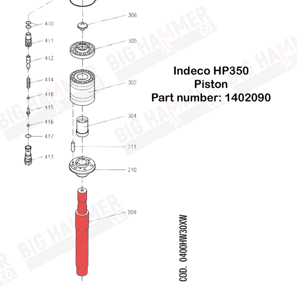 Indeco HP350 Piston