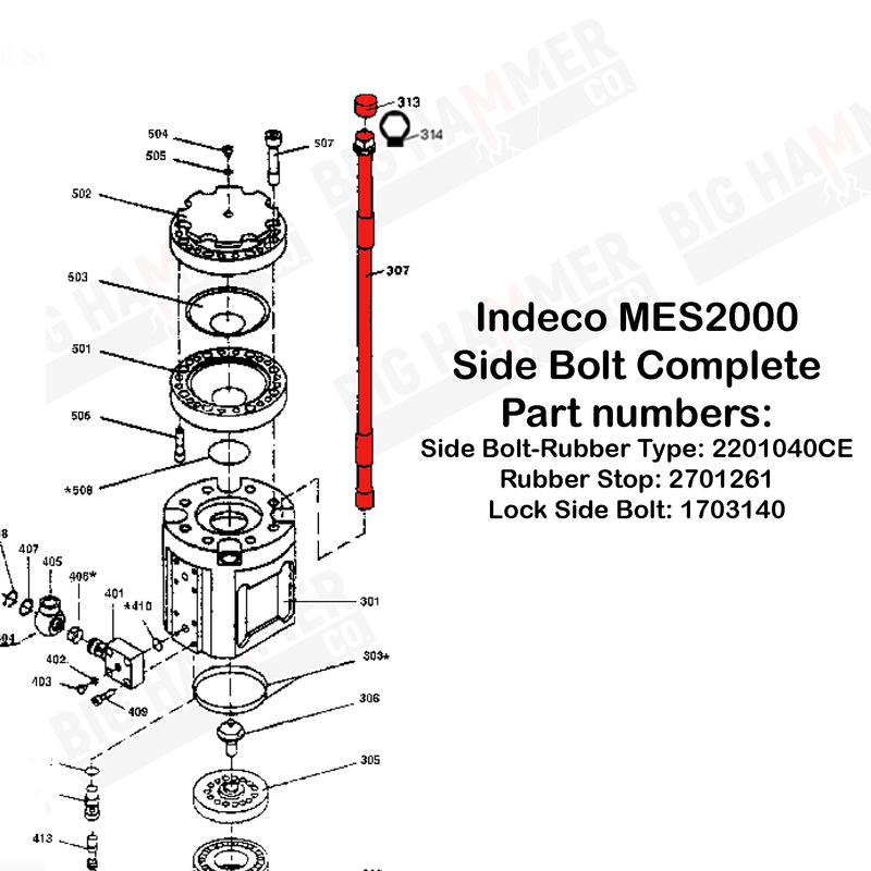 Indeco MES2000 Side Bolt Complete