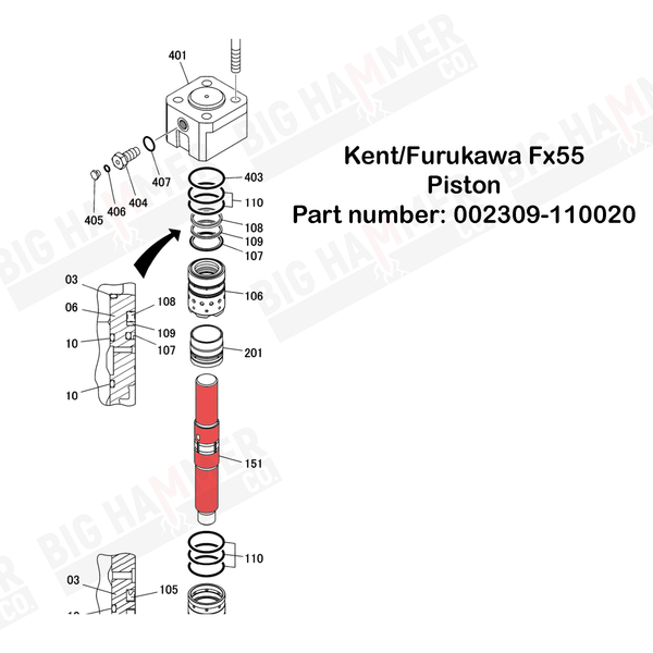 Kent/Furukawa Fx55a Piston