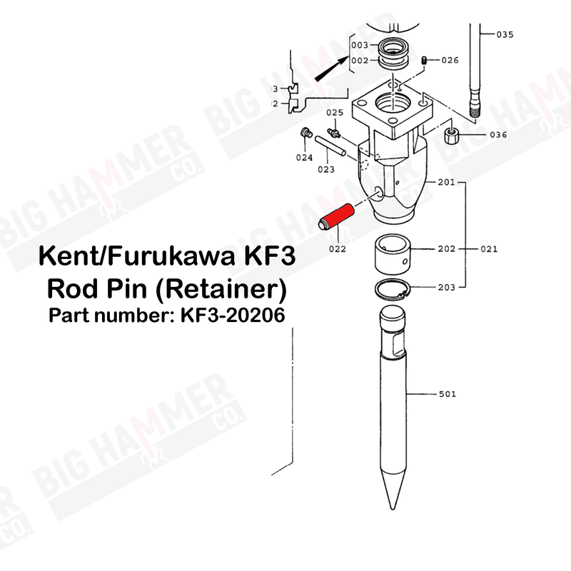 Kent/Furukawa KF3, F3 Rod Pin (Retainer)