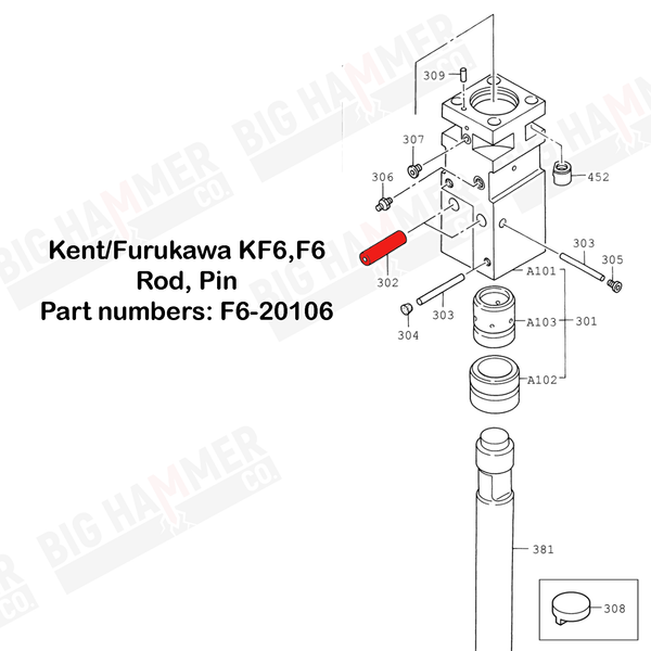 Kent/Furukawa KF6, F6 Rod Retainer Pin