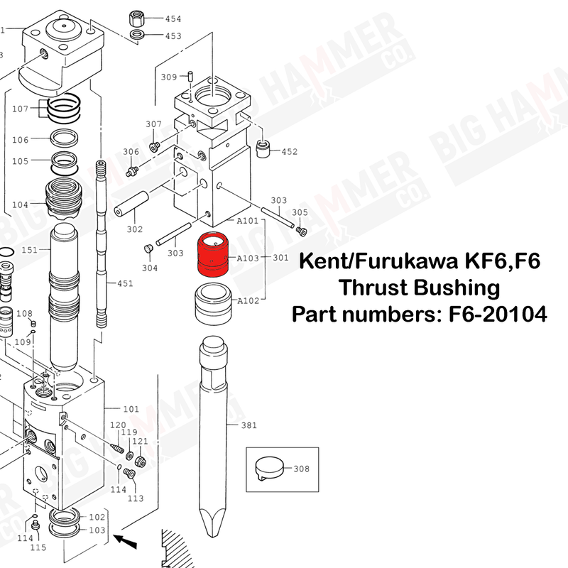 Kent/Furukawa KF6, F6 Thrust Bushing