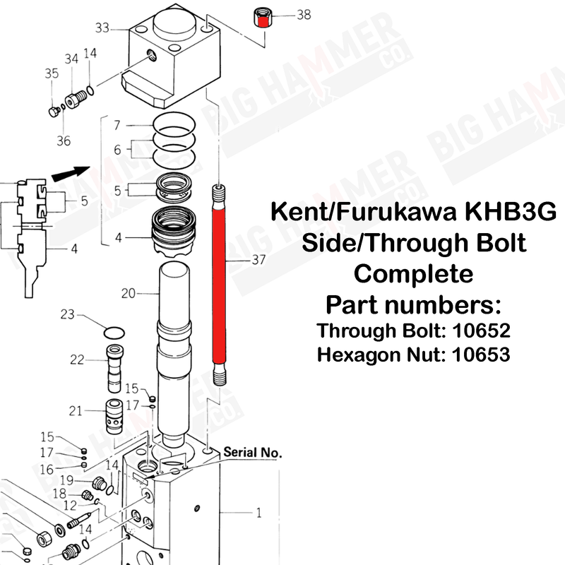 Kent/Furukawa KHB3G Side Bolt Complete