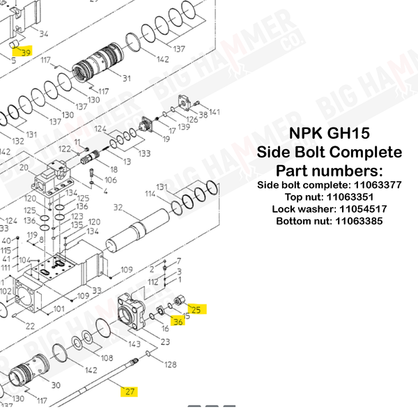 NPK GH15 Side Bolt Complete