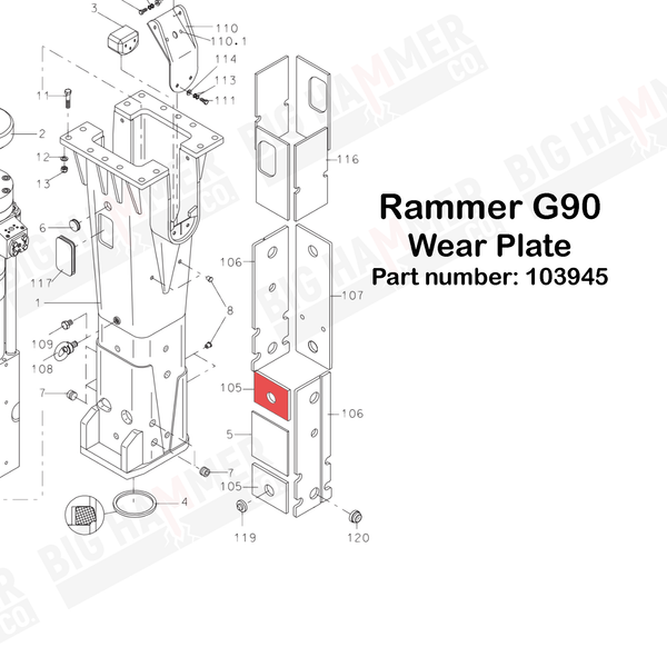 Rammer G90 Wear Plate (Part# 103945)