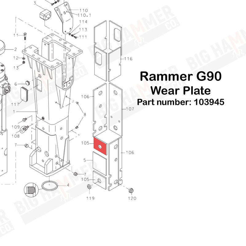 Rammer G90 Wear Plate (Part