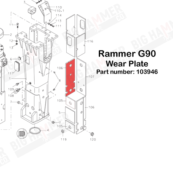 Rammer G90 Wear Plate (Part# 103946)