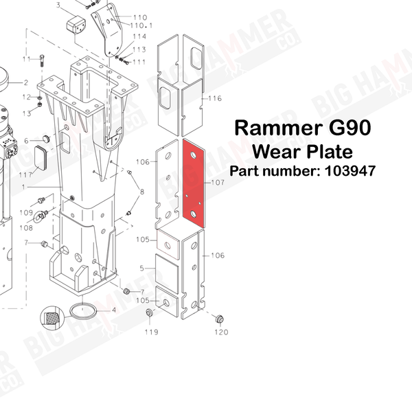 Rammer G90 Wear Plate (Part# 103947)