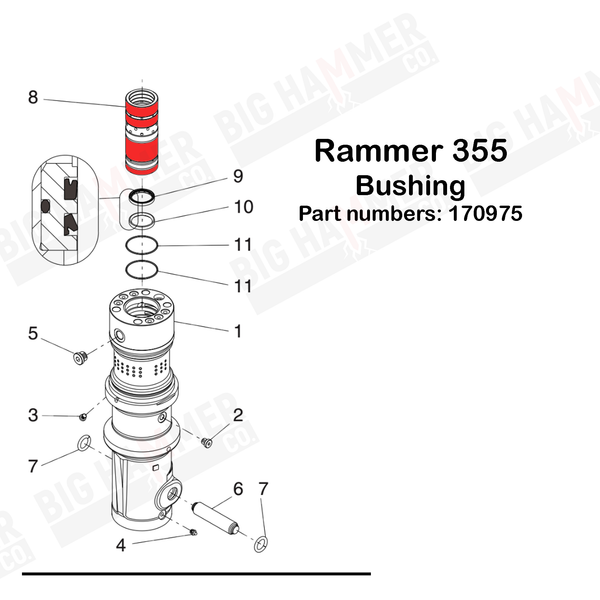 Rammer 355 Upper Bushing