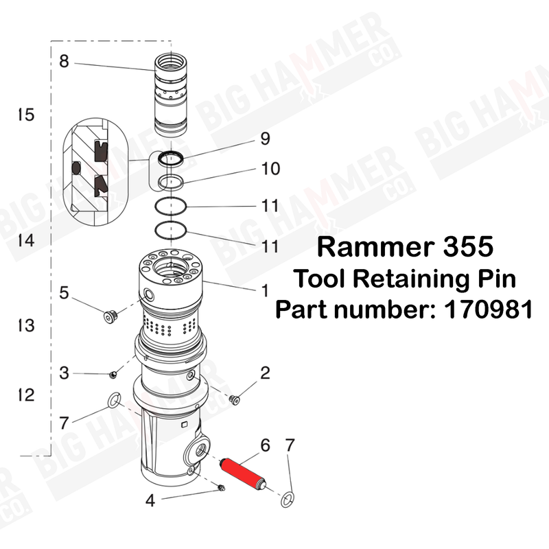 Rammer 355 Tool Retaining Pin