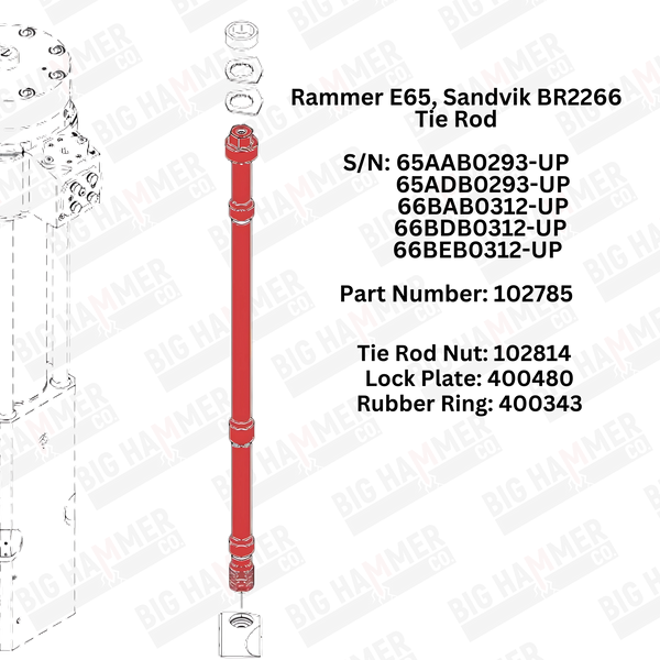 Rammer E65, Sandvik BR2266 Side Bolt Complete