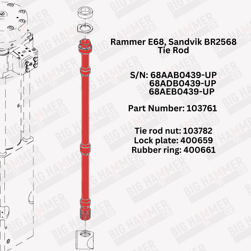 Rammer E68, Sandvik BR2568 Side Bolt Complete