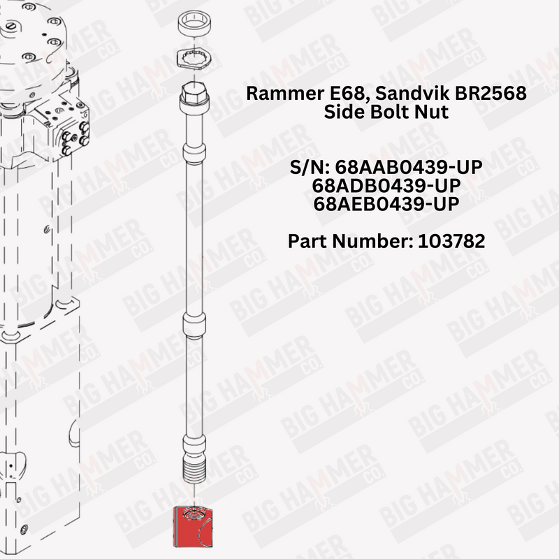 Rammer E68, Sandvik BR2568 Side Bolt Nut