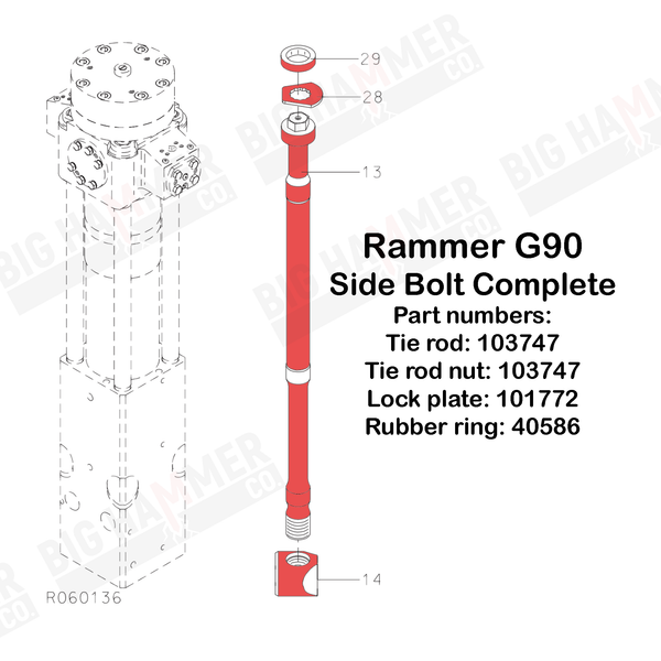 Rammer G90 Side Bolt Complete