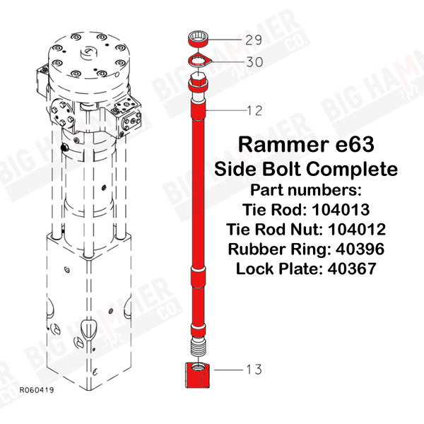 Rammer E63 Side Bolt Complete