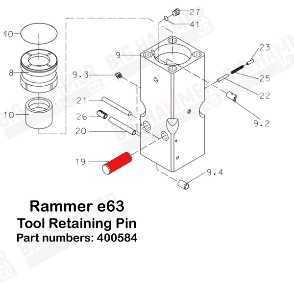 Rammer E63 Tool Retaining Pin