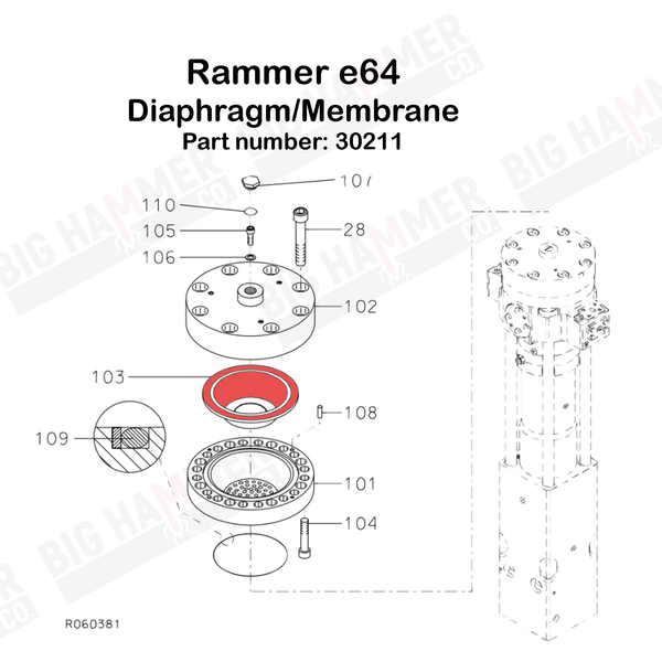 Rammer E65 Membrane/Diaphragm