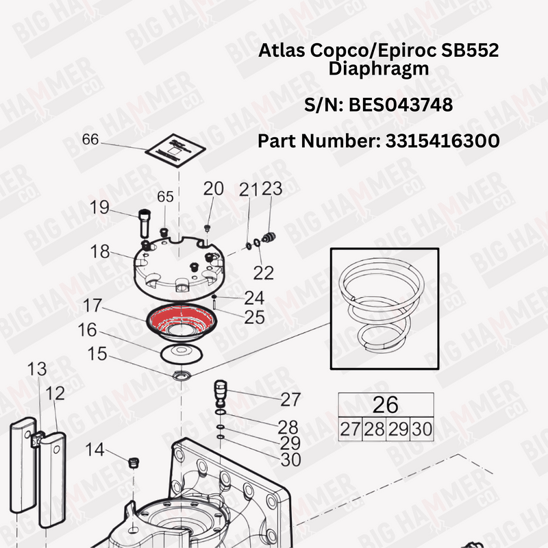 Atlas Copco/Epiroc SB552 Polyurethane Diaphragm